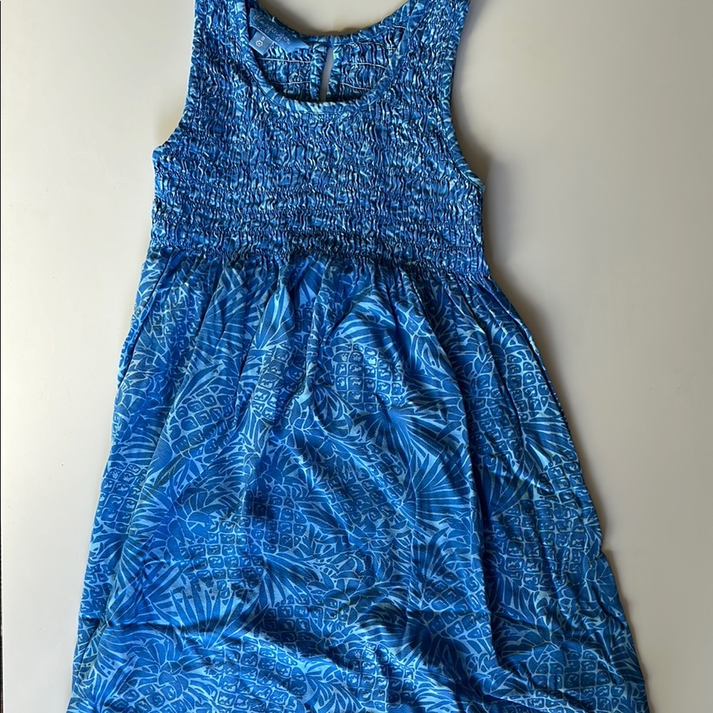 Blue Scoop Neck Sleeveless Sundress - Picture 5 of 7